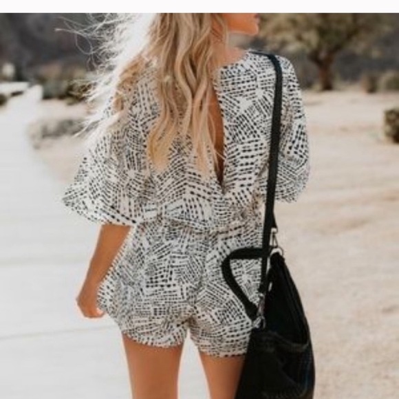 Vici black and white romper - Picture 5 of 6